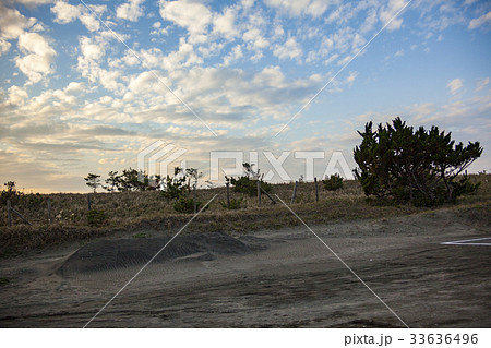 夕日の九十九里浜01の写真素材