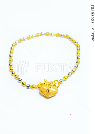 Gold bracelet isolated on white Gold bracelet isolated on white 33636783