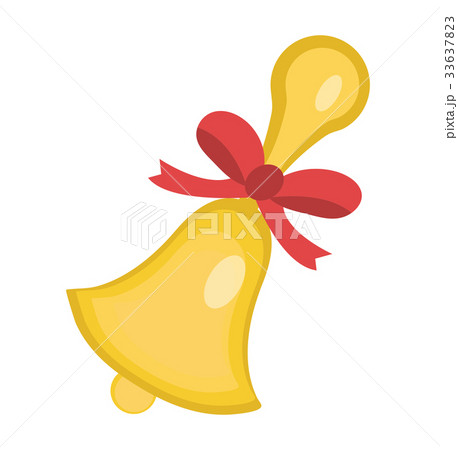 School bell icon, flat, cartoon style. Isolated on 33637823