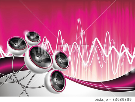 Illustration on a musical theme with speakers. 33639389