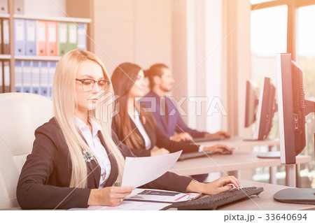 Beautiful blonde businesswoman in the office in Beautiful blonde businesswoman in the office in 33640694
