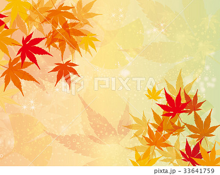 紅葉 秋のイメージの背景 横型 モミジのイラスト Fall Backgroundのイラスト素材