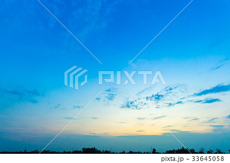 blue sky background with evening sunset. 33645058