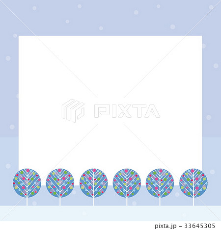 冬風景 木 雪 フレーム 冬風景 木 雪 フレーム 33645305
