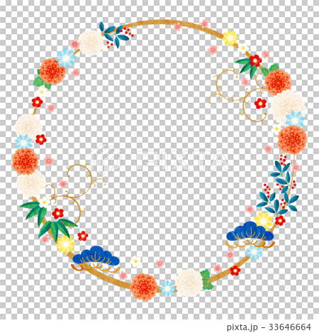 New Year card material - frame New Year card material - frame 33646664