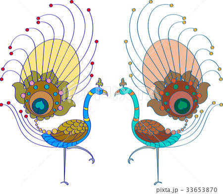 Peacock Artistic Hand Drawn 33653870