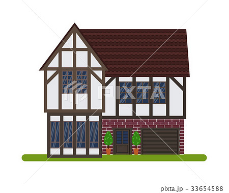 Tudor house vector 33654588