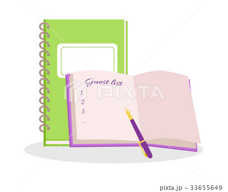 Wedding Notepads Flat Design Vector Illustration  33655649