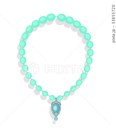Necklace of Precious Stones Vector in Flat Design 33655720