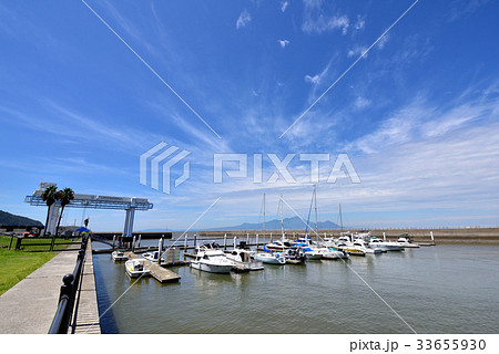 熊本県　宇土マリーナ　遠望雲仙普賢岳 33655930
