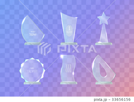 Trophy. Set of Different in Shape Glass Awards 33656156
