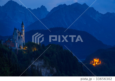 Two German Castles at Night Two German Castles at Night 33656302