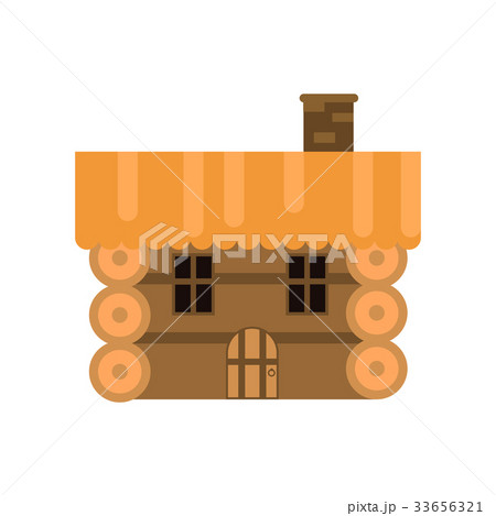 Rustic wooden log cabin vector Illustration 33656321