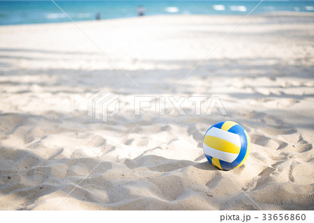 Beach volleyball on the beach 33656860