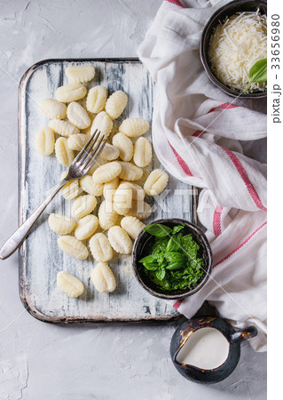 Raw uncooked potato gnocchi Raw uncooked potato gnocchi 33656980
