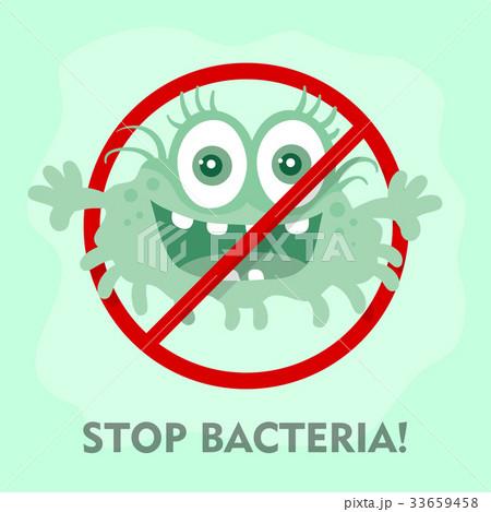 Stop Bacteria Cartoon Vector Illustration No Virus 33659458