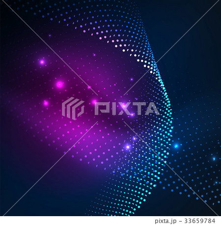 3D illuminated wave of glowing particles 33659784