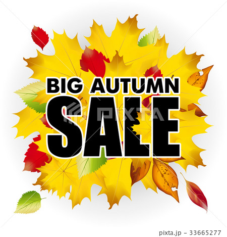 Seasonal big autumn sale business background with 33665277