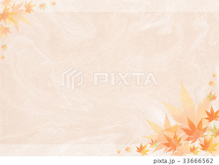 背景素材_紅葉（和紙）橙 33666562