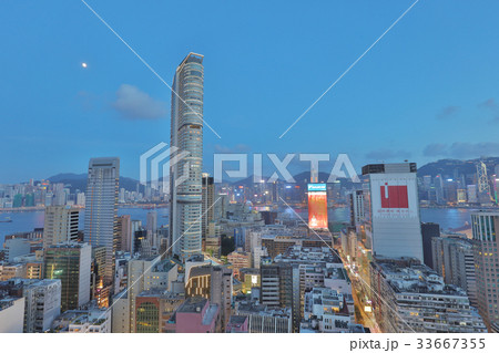 Tsim Sha Tsui area Hong Kong city sunset 33667355