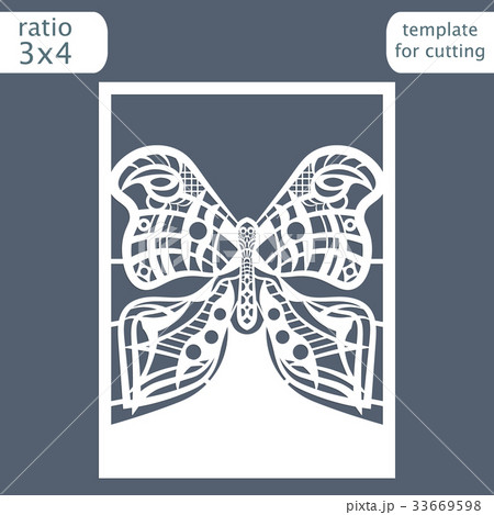 Laser cut wedding invitation card template. Laser cut wedding invitation card template. 33669598