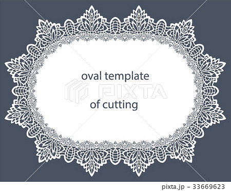 Greeting  card with decorative  oval border, doily 33669623