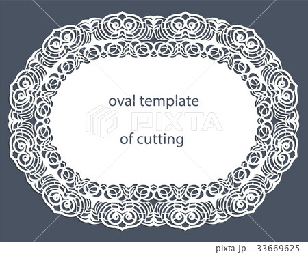 Greeting  card with decorative  oval border, doily 33669625