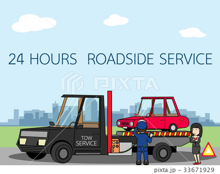 mechanic helping car salvage and towing  33671929