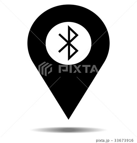Location Red Icon Vector With Bluetooth Icon のイラスト素材