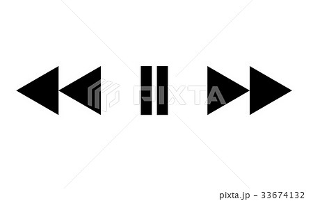 Vector black media player icon set isolated  33674132