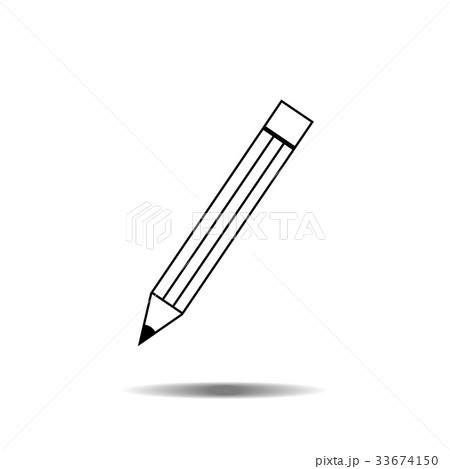 Pencil - vector icon in black with shadow Pencil - vector icon in black with shadow 33674150