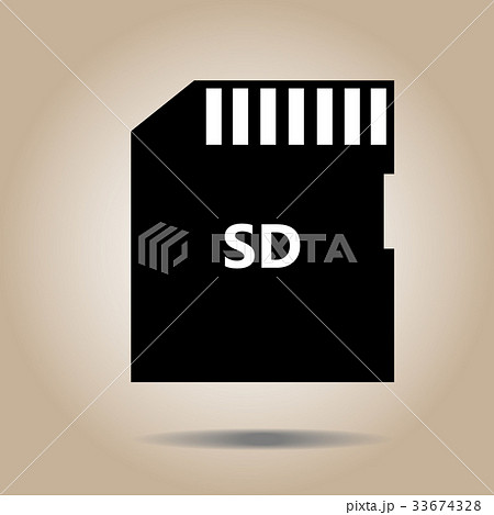 Vector Icon SD card isolated on brown background Vector Icon SD card isolated on brown background 33674328