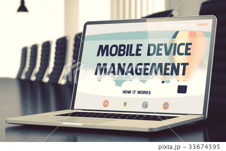 Mobile Device Management on Laptop in Meeting Room 33674595