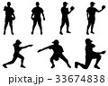 野球　野手　シルエット 33674838