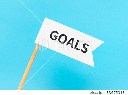 Goals ゴール 目標 目的 旗の写真素材
