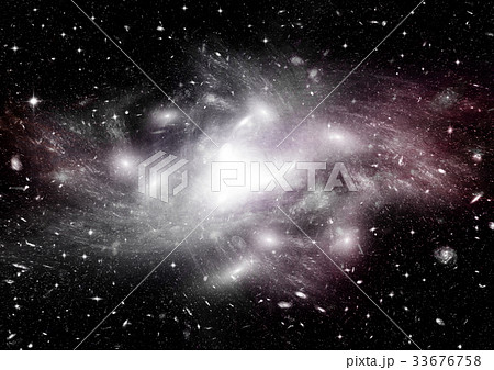 Stars, dust and gas nebula in a far galaxy 33676758