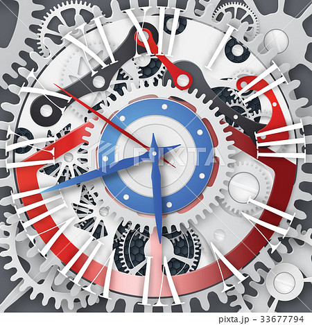 Vector clock with Roman numerals.   33677794