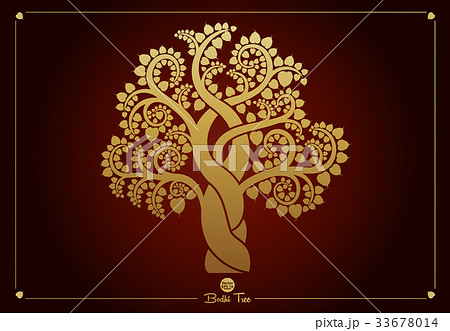 Golden Bodhi tree is a symbol that uses Buddhism 33678014