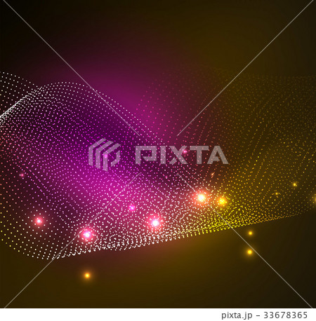 3D illuminated wave of glowing particles 33678365