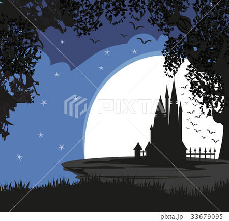 Magic Fairy Tale Princess Castle in the night Magic Fairy Tale Princess Castle in the night 33679095