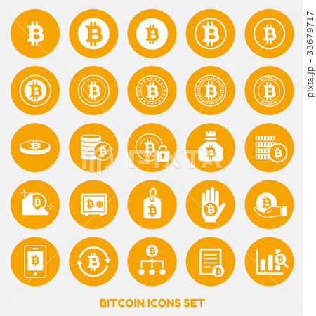 ビットコイン アイコンセットのイラスト素材