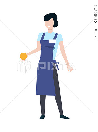 Shop Assistant Woman Character Vector Illustration 33680719