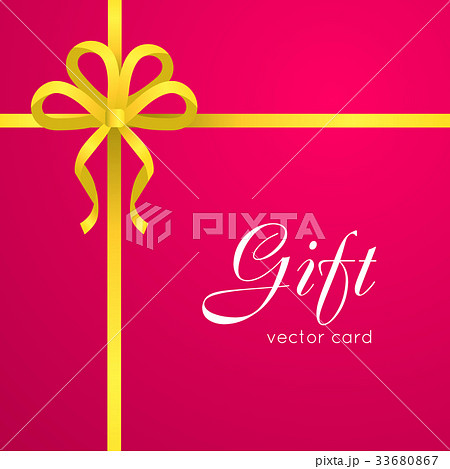Gift. Yellow Narrow Ribbon. Bow with Four Petals 33680867