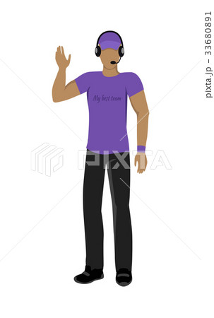 Cartoon Icon Referee in Violet and Black Uniform Cartoon Icon Referee in Violet and Black Uniform 33680891