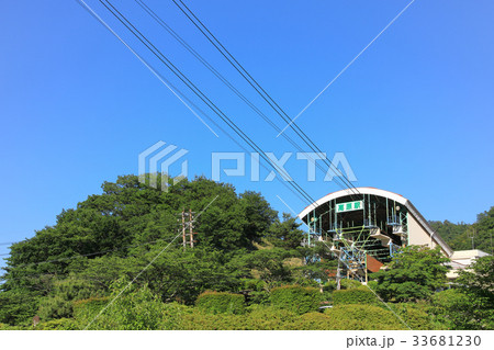 新緑の別府ロープウェイ乗り場　高原駅 33681230