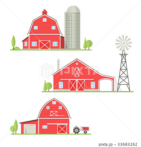 Set of thin line american farm icon. Set of thin line american farm icon. 33683262