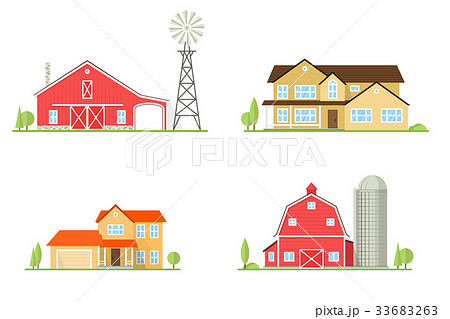 Vector flat icon suburban american house. Vector flat icon suburban american house. 33683263