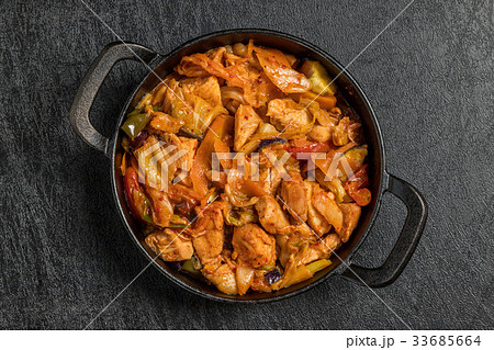 韓国料理タッカルビ　Dak galbi(Korean chicken grilled dish) 33685664