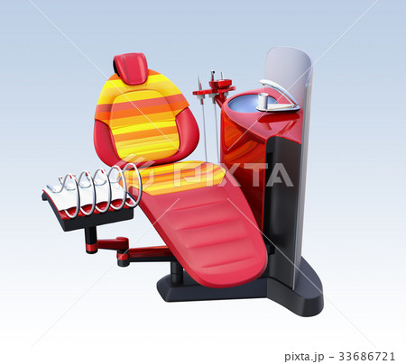 メタリックレッドのデンタルユニットとストライプパターンのシート。オリジナルデザイン メタリックレッドのデンタルユニットとストライプパターンのシート。オリジナルデザイン 33686721