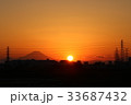 富士山と日の入り 33687432